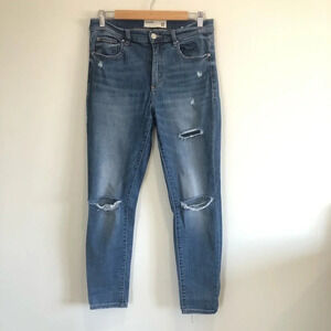 Garage Sz 11 Blue  Distressed Hi Rise Jeans
